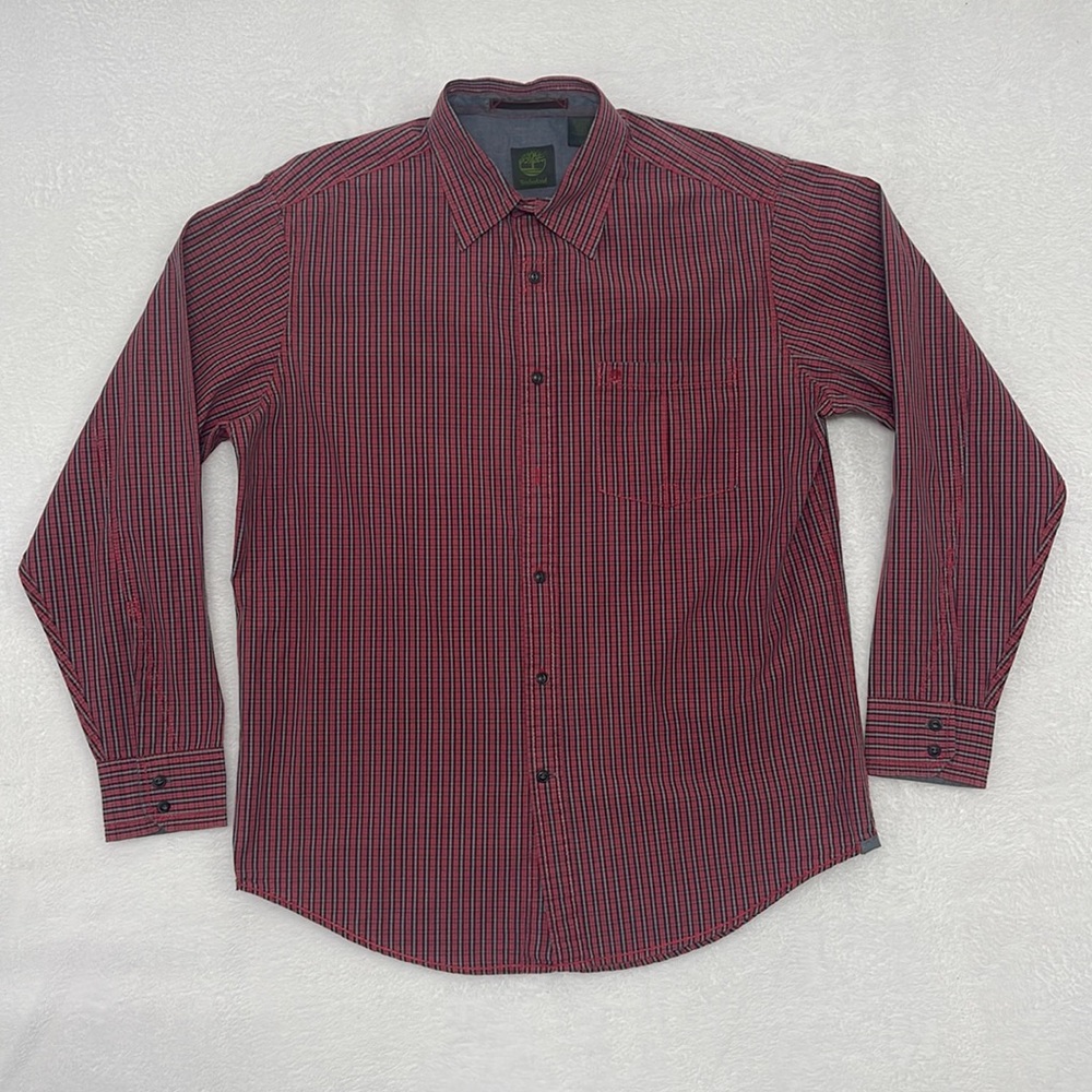 Timberland Mens Plaid Button Up Shirt sz Mediumโ